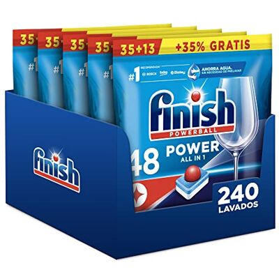 Finish Powerball Power All in 1 pour lave-vaisselle Regular Megapack 240 tablettes (5 sachets de 48 pièces) Finish Powerball Power All in 1 pour lave-vaisselle Regular Megapack 240 tablettes (5 sachets de 48 pièces)