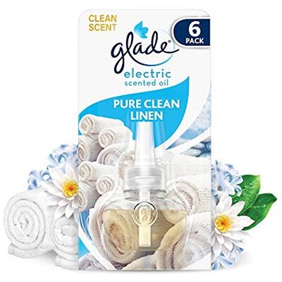 Glade Lot de 6 recharges de désodorisant électrique parfumé pour chambre, linge propre, lot de 6 (6 x 20 ml) Glade Lot de 6 recharges de désodorisant électrique parfumé pour chambre, linge propre, lot de 6 (6 x 20 ml)