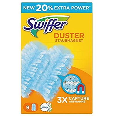 Swiffer Duster Attrape & Retient, Parfum Febreze, Plumeau Dépoussiérant, 9 Recharges, Attrape Et Retient La Poussière Swiffer Duster Attrape & Retient, Parfum Febreze, Plumeau Dépoussiérant, 9 Recharges, Attrape Et Retient La Poussière