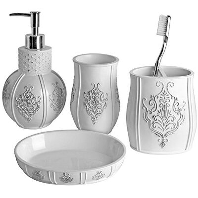 Creative Ensemble de 4 accessoires de bain blanc Creative Ensemble de 4 accessoires de bain blanc