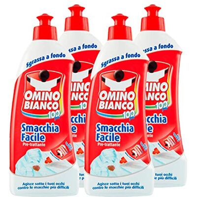 Omino Bianco Pré-traitant Détachant Facile, Détachant à lessive, Doux sur les tissus, pour vêtements foncés et colorés, 500 ml x 4 pièces Omino Bianco Pré-traitant Détachant Facile, Détachant à lessive, Doux sur les tissus, pour vêtements foncés et colorés, 500 ml x 4 pièces