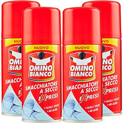 Omino Bianco Produit spécial pour enlever les taches tenaces en spray Action instantanée sans bandes 4 bouteilles x 125 ml Omino Bianco Produit spécial pour enlever les taches tenaces en spray Action instantanée sans bandes 4 bouteilles x 125 ml