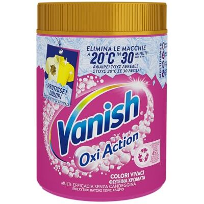 Vanish Oxi Action Multipower poudre rose, détachant pour vêtements colorés, 1 paquet de 1 kg de détachant pour lessive, additif machine à laver multifonction sans javel Vanish Oxi Action Multipower poudre rose, détachant pour vêtements colorés, 1 paquet de 1 kg de détachant pour lessive, additif machine à laver multifonction sans javel