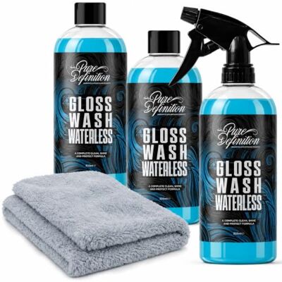 Pure Kit de lavage sans eau, cire de carnauba pour voiture, idéal pour l'entretien de la salle d'exposition et le nettoyage de la peinture – (3 x 500 ml) Pure Kit de lavage sans eau, cire de carnauba pour voiture, idéal pour l'entretien de la salle d'exposition et le nettoyage de la peinture – (3 x 500 ml)
