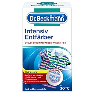 Dr. Beckmann Décolorant intensif Décolore avec succès le linge et sauve les textiles décolorés Restaure les couleurs d'origine 200 g Dr. Beckmann Décolorant intensif Décolore avec succès le linge et sauve les textiles décolorés Restaure les couleurs d'origine 200 g