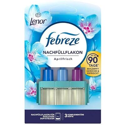 Febreze 3Volution Lot de 7 recharges de parfum frais d'avril Les recharges avec 3 parfums changeants luttent contre les odeurs et assurent la fraîcheur de la pièce. Febreze 3Volution Lot de 7 recharges de parfum frais d'avril Les recharges avec 3 parfums changeants luttent contre les odeurs et assurent la fraîcheur de la pièce.