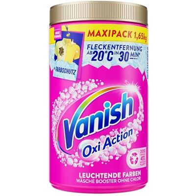 Vanish Oxi Action Poudre Pink 1 x 1,65 kg Détachant et booster linge poudre sans chlore Pour linge coloré Vanish Oxi Action Poudre Pink 1 x 1,65 kg Détachant et booster linge poudre sans chlore Pour linge coloré
