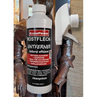 CleanPrince Dissolvant pour taches de rouille 0,5 l Nettoyant pour taches de rouille, marbre, ardoise, brique, grès, quartzite, carrelage, céramique, béton, sans acide CleanPrince Dissolvant pour taches de rouille 0,5 l Nettoyant pour taches de rouille, marbre, ardoise, brique, grès, quartzite, carrelage, céramique, béton, sans acide