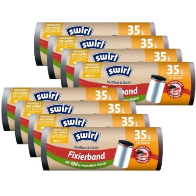 Swirl Lot de 8 sacs poubelle avec bande de fixation 35 l (10 pièces/rouleau) Swirl Lot de 8 sacs poubelle avec bande de fixation 35 l (10 pièces/rouleau)