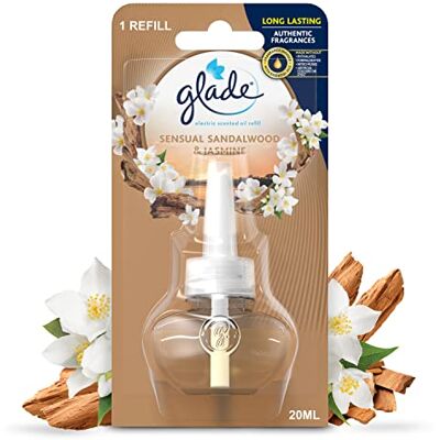Glade Lot de 6 recharges de désodorisant électrique parfumé, bois de santal et jasmin, 6 recharges (6 x 20 ml) Glade Lot de 6 recharges de désodorisant électrique parfumé, bois de santal et jasmin, 6 recharges (6 x 20 ml)