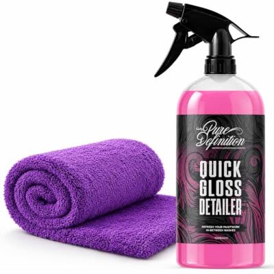 Pure Spray Quick Detailer, lubrifiant et cire pour voiture, finition brillante rapide, excellent pour l'entretien et le nettoyage de la salle d'exposition – (1000 ml + serviette) Pure Spray Quick Detailer, lubrifiant et cire pour voiture, finition brillante rapide, excellent pour l'entretien et le nettoyage de la salle d'exposition – (1000 ml + serviette)