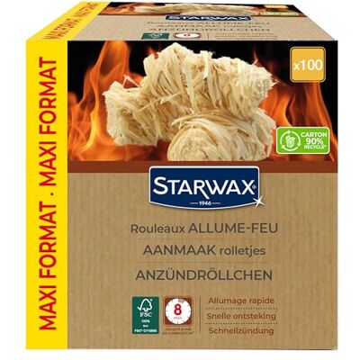 STARWAX Lot de 100 allume-feu, bois, STARWAX Lot de 100 allume-feu, bois,