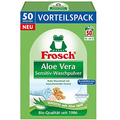 FROSCH Lessive en poudre pour personnes allergiques et peaux sensibles à l'extrait d'aloe vera 50 WL 3,3 kg FROSCH Lessive en poudre pour personnes allergiques et peaux sensibles à l'extrait d'aloe vera 50 WL 3,3 kg