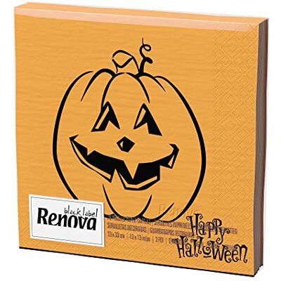 Renova Lot de 20 serviettes en papier pour Halloween Renova Lot de 20 serviettes en papier pour Halloween