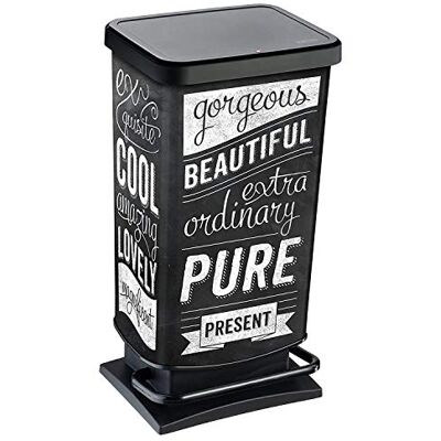Rotho Paso Poubelle 40l avec pédale et couvercle, Plastique (PP) sans BPA, hipster, 40l (35,3 x 29,5 x 67,6 cm) Rotho Paso Poubelle 40l avec pédale et couvercle, Plastique (PP) sans BPA, hipster, 40l (35,3 x 29,5 x 67,6 cm)