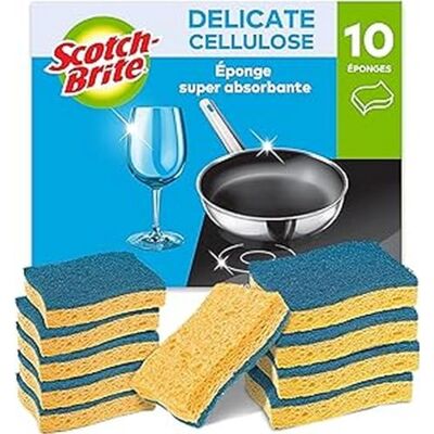 Éponge de nettoyage en cellulose délicate Scotch-Brite - 10 pièces Éponge de nettoyage en cellulose délicate Scotch-Brite - 10 pièces