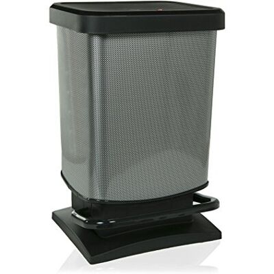 Rotho Paso Poubelle 20l avec pédale et couvercle, Plastique (PP) sans BPA, carbone métallique, 20l (29,3 x 26,6 x 45,7 cm) Rotho Paso Poubelle 20l avec pédale et couvercle, Plastique (PP) sans BPA, carbone métallique, 20l (29,3 x 26,6 x 45,7 cm)