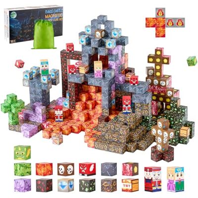 VEVOR Lot de 100 blocs magnétiques, Château sombre, cubes magnétiques de construction pour enfants, jouets sensoriels STEM Montessori, jouet de construction empilable pour enfants VEVOR Lot de 100 blocs magnétiques, Château sombre, cubes magnétiques de construction pour enfants, jouets sensoriels STEM Montessori, jouet de construction empilable pour enfants