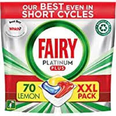 Fairy Platinum Plus Lot de 3 tablettes de lave-vaisselle tout-en-un régulier 70 pastilles – Notre meilleur nettoyage pour un nettoyage comme neuf, élimine le ternissement et prévient le calcaire Fairy Platinum Plus Lot de 3 tablettes de lave-vaisselle tout-en-un régulier 70 pastilles – Notre meilleur nettoyage pour un nettoyage comme neuf, élimine le ternissement et prévient le calcaire