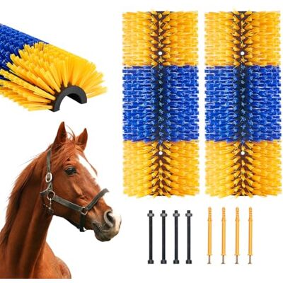VEVOR Lot de 2 brosses à gratter pour cheval avec 4 vis, 51 x 19 x 10 cm, pour soulager les démangeaisons et le nettoyage, l'entretien du pelage, brosse à récurer, brosse à gratter pour chevaux, porcs VEVOR Lot de 2 brosses à gratter pour cheval avec 4 vis, 51 x 19 x 10 cm, pour soulager les démangeaisons et le nettoyage, l'entretien du pelage, brosse à récurer, brosse à gratter pour chevaux, porcs