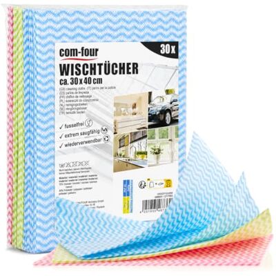 com-four ® 30x chiffon d'essuyage 30x40cm, chiffons de nettoyage la salle de bain et le ménage chiffon multi-usages en 3 couleurs com-four ® 30x chiffon d'essuyage 30x40cm, chiffons de nettoyage la salle de bain et le ménage chiffon multi-usages en 3 couleurs