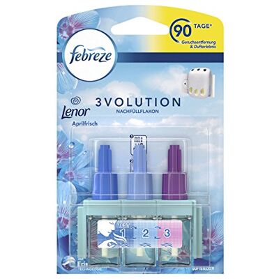 Febreze 3Volution Recharge de parfum Lenor Fraîcheur d'avril 20 ml 3 parfums alternés combattent les odeurs Febreze 3Volution Recharge de parfum Lenor Fraîcheur d'avril 20 ml 3 parfums alternés combattent les odeurs