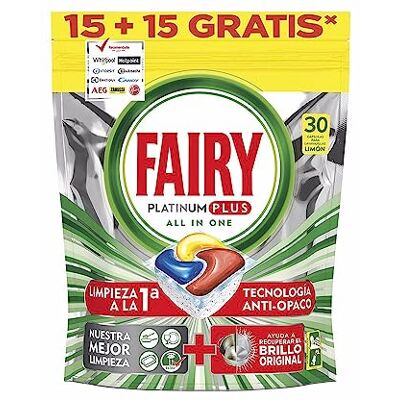 Fairy Lave-vaisselle. Capsules Platinum Plus 15+15 citron R-3 Fairy Lave-vaisselle. Capsules Platinum Plus 15+15 citron R-3
