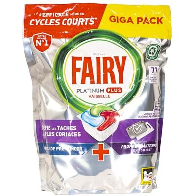 Fairy Platinum Plus All in One Tablettes de lave-vaisselle 71 tablettes Fairy Platinum Plus All in One Tablettes de lave-vaisselle 71 tablettes