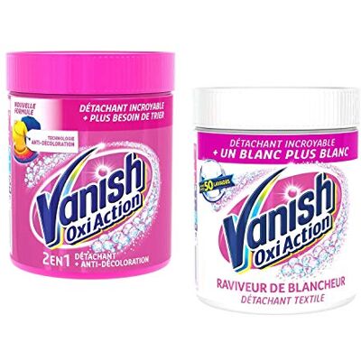 Vanish Détachant Textile Oxi Action Poudre 470 g + Détachant Textile Oxi Action Poudre Blanc 470 g Vanish Détachant Textile Oxi Action Poudre 470 g + Détachant Textile Oxi Action Poudre Blanc 470 g