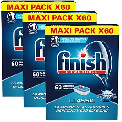Finish Pastilles Lave-Vaisselle Powerball Classic au Bicarbonate de Soude 180 Tablettes Lave-Vaisselle Finish Pastilles Lave-Vaisselle Powerball Classic au Bicarbonate de Soude 180 Tablettes Lave-Vaisselle