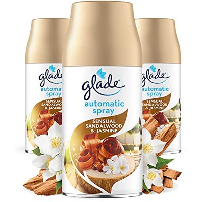 Glade Brise Lot de 3 recharges en spray automatique Parfum d'ambiance Sensual Sandalwood et jasmin 3 x 269 ml Glade Brise Lot de 3 recharges en spray automatique Parfum d'ambiance Sensual Sandalwood et jasmin 3 x 269 ml