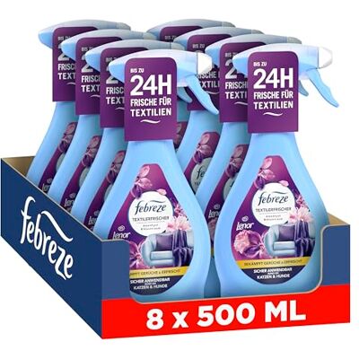 Febreze Lenor Améthyste Lot de 8 sprays désodorisants textiles avec technologie d'air frais lutte même dans les textiles contre les odeurs coincées et laisse un parfum frais Febreze Lenor Améthyste Lot de 8 sprays désodorisants textiles avec technologie d'air frais lutte même dans les textiles contre les odeurs coincées et laisse un parfum frais
