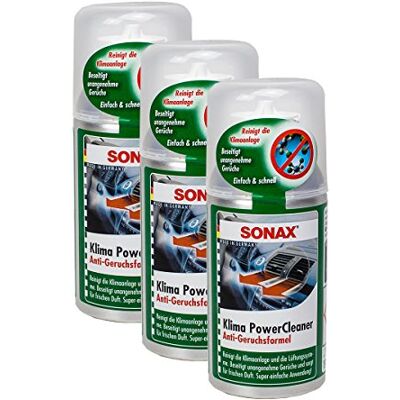 SONAX 03231000 PowerCleaner Lot de 3 nettoyants antibactériens pour climatisation 100 ml SONAX 03231000 PowerCleaner Lot de 3 nettoyants antibactériens pour climatisation 100 ml