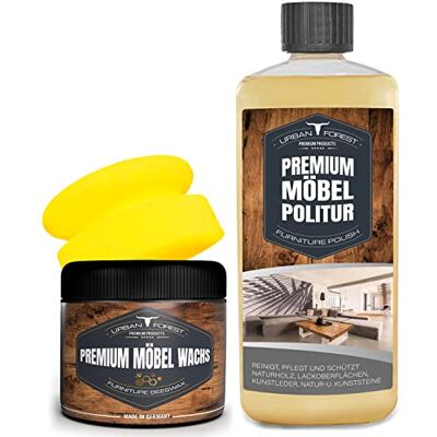 URBAN FOREST Kit économique de cire pour meubles + polissage pour meubles + éponge URBAN FOREST Kit économique de cire pour meubles + polissage pour meubles + éponge