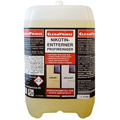 CleanPrince Nikotinentferner Profireiniger Nikotinreiniger Éliminateur de suie 5 l CleanPrince Nikotinentferner Profireiniger Nikotinreiniger Éliminateur de suie 5 l
