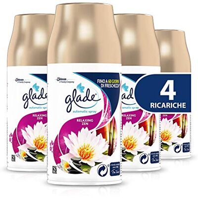 Glade Automatic Spray Recharge Parfum Relaxing Zen, Format Stock de 4 recharges de 269 ml Glade Automatic Spray Recharge Parfum Relaxing Zen, Format Stock de 4 recharges de 269 ml