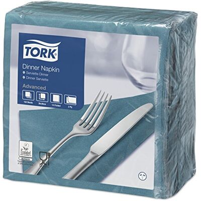 Tork Dinnerservet 39x39cm 2-laagsblauwgroen, 1/4 vouw ds à 1800 stk Tork Dinnerservet 39x39cm 2-laagsblauwgroen, 1/4 vouw ds à 1800 stk