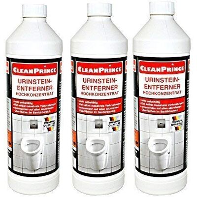 CleanPrince 3 x 1 Litre = 3 Pierre D' Urine Dissolvant 1000 ML Dépôts Résidus de Savon Rouille Taches Urinoir Wc Nettoyeur Bidet Nettoyant pour Toilettes Gastro Gastronomie D' Urinentferner CleanPrince 3 x 1 Litre = 3 Pierre D' Urine Dissolvant 1000 ML Dépôts Résidus de Savon Rouille Taches Urinoir Wc Nettoyeur Bidet Nettoyant pour Toilettes Gastro Gastronomie D' Urinentferner