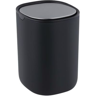 WENKO Poubelle À Couvercle Basculant Mod Frini 1,5 L, Plastique Et Couvercle Inox, Petite Poubelle Pour Cosmétiques Et Déchets, Salle De Bain, Wc Invités, Coiffeuse, Table, Cuisine, Pratique, Noire WENKO Poubelle À Couvercle Basculant Mod Frini 1,5 L, Plastique Et Couvercle Inox, Petite Poubelle Pour Cosmétiques Et Déchets, Salle De Bain, Wc Invités, Coiffeuse, Table, Cuisine, Pratique, Noire