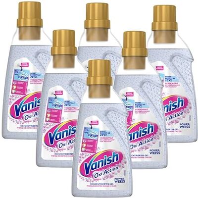 Vanish Oxi Action Powerweiss Gel 6 x 750 ml Détachant et booster de linge gel sans chlore Pour linge blanc Vanish Oxi Action Powerweiss Gel 6 x 750 ml Détachant et booster de linge gel sans chlore Pour linge blanc