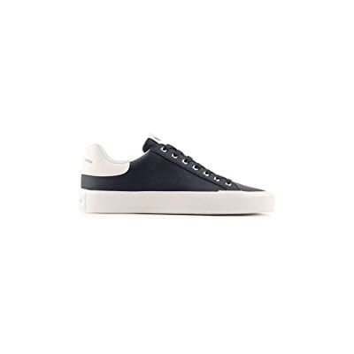 Giorgio Armani Exchange Logo côté polka à pois pour homme, insert couleur arrière, basket bas, bleu, 41 EU Giorgio Armani Exchange Logo côté polka à pois pour homme, insert couleur arrière, basket bas, bleu, 41 EU