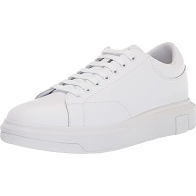 Giorgio Armani Exchange Basic, logo allongé, pour homme, blanc optique, Blanc op, 9 UK Narrow Giorgio Armani Exchange Basic, logo allongé, pour homme, blanc optique, Blanc op, 9 UK Narrow
