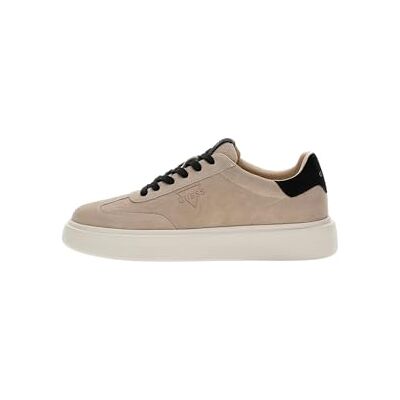 GUESS Chaussures de sport, daim beige avec détails noirs, plateforme blanche GUESS Chaussures de sport, daim beige avec détails noirs, plateforme blanche