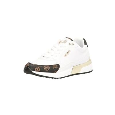 GUESS Moxea Baskets pour femme, White Brown Ochra, 36 EU GUESS Moxea Baskets pour femme, White Brown Ochra, 36 EU