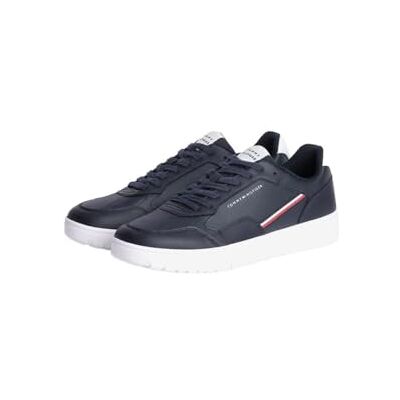 Tommy Hilfiger TH Basket Core Stripes FM0FM05631 Low Top, Bleu (Desert Sky), 48, Bleu ciel désert, 48 EU Tommy Hilfiger TH Basket Core Stripes FM0FM05631 Low Top, Bleu (Desert Sky), 48, Bleu ciel désert, 48 EU