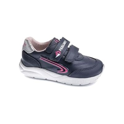 Pablosky Chaussures de sport pour fille en cuir avec fermeture adhérente, bleu, 24 EU Pablosky Chaussures de sport pour fille en cuir avec fermeture adhérente, bleu, 24 EU