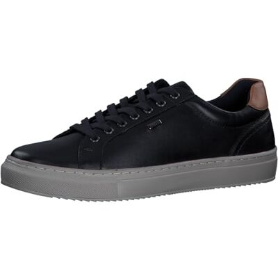 s.Oliver Herren Sneaker flach aus Leder zum Schnüren, Blau (Navy), 44 EU s.Oliver Herren Sneaker flach aus Leder zum Schnüren, Blau (Navy), 44 EU