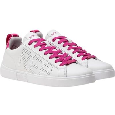 Replay Baskets Polys W Blink pour femme, 354 White Magenta, 38 EU Replay Baskets Polys W Blink pour femme, 354 White Magenta, 38 EU