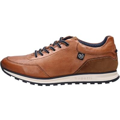 bugatti Homme Baskets décontractées en cuir, chaussures à lacets avec mousse à mémoire de forme, semelle intérieure remplaçable, Cognac, 42 EU bugatti Homme Baskets décontractées en cuir, chaussures à lacets avec mousse à mémoire de forme, semelle intérieure remplaçable, Cognac, 42 EU