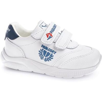 Pablosky Chaussures de sport unisexes en cuir avec fermeture adhésive, blanc, 25 EU Pablosky Chaussures de sport unisexes en cuir avec fermeture adhésive, blanc, 25 EU
